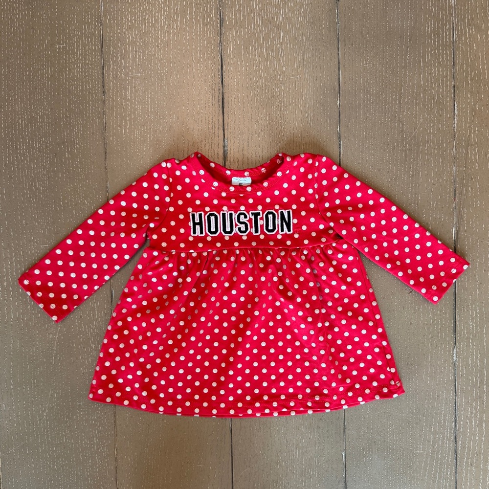 Colosseum Infant Girls 3-6M • Embroidered “Houston” Rockets/Texans Dress • New!
